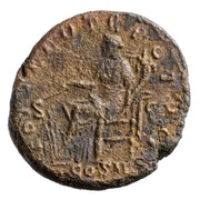As - Lucius Verus FORT RED TR POT III COS II S C; Fortuna, Rome, 162-163 reverse image
