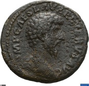 As - Lucius Verus FORT RED TR POT III COS II S C; Fortuna obverse image