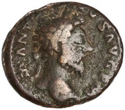As - Marcus Aurelius TR P XVIII IMP II COS S C; Victory obverse image