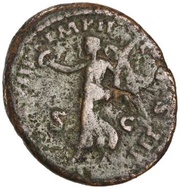 As - Marcus Aurelius TR P XVIII IMP II COS S C; Victory, Rome, 163-164 reverse image