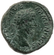As - Lucius Verus TR P IIII IMP II COS II S C ARMEN; Armenia obverse image