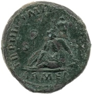 As - Lucius Verus TR P IIII IMP II COS II S C ARMEN; Armenia, Rome, 163-164 reverse image