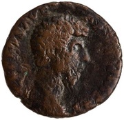 As - Lucius Verus TR P IIII IMP II COS II S C; Victory obverse image