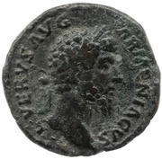 As - Lucius Verus TR P IIII IMP II COS II S C; Victory obverse image