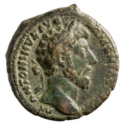 As - Marcus Aurelius LIBERAL AVG TR P XIX IMP II COS III S C; Liberalitas obverse image