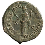 As - Marcus Aurelius LIBERAL AVG TR P XIX IMP II COS III S C; Liberalitas, Rome, 164-165 reverse image