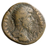 As - Lucius Verus TR POT V IMP II COS II S C; Mars obverse image