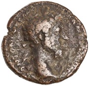 As - Marcus Aurelius TR P XX IMP III COS III S C; Roma obverse image