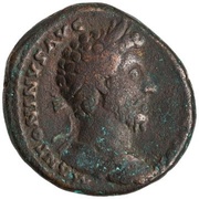 As - Marcus Aurelius TR P XX IMP III COS III S C; Roma obverse image
