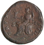 As - Marcus Aurelius TR P XX IMP III COS III S C; Roma, Rome, 165-166 reverse image