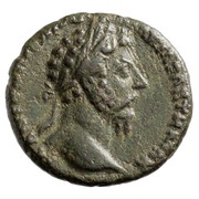 As - Marcus Aurelius TR P XXII IMP IIII COS III S C; Minerva obverse image