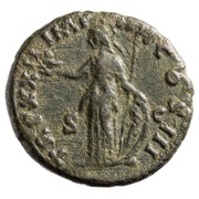 As - Marcus Aurelius TR P XXII IMP IIII COS III S C; Minerva, Rome, 167-168 reverse image