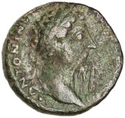 As - Marcus Aurelius VICT AVG COS III S C; Victory obverse image