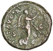 As - Marcus Aurelius VICT AVG COS III S C; Victory, Rome, 169-170 reverse image
