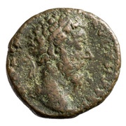 As - Marcus Aurelius COS III S C; Minerva obverse image