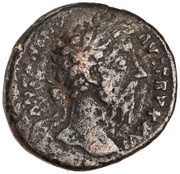 As - Marcus Aurelius IMP VI COS III S C; Victory obverse image