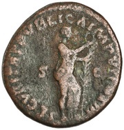 As - Marcus Aurelius SECVRITAS PVBLICA IMP VI COS III S C; Securitas, Rome, 172-173 reverse image