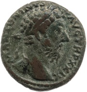 As - Marcus Aurelius CONCORD EXERC IMP VII COS III S C obverse image