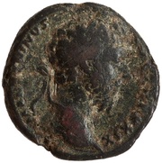 As - Marcus Aurelius IMP VII COS III S C; Tiber obverse image