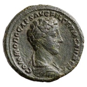 As - Commodus HILARITAS S C; Hilaritas obverse image