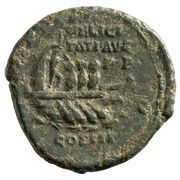 As - Marcus Aurelius IMP VIII COS III FELICITATI AVG P P S C; Neptune, Rome, 176-177 reverse image
