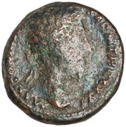 As - Marcus Aurelius IMP VIII COS III FELICITATI AVG P P S C; Neptune obverse image