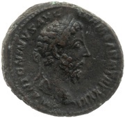 As - Marcus Aurelius FELICITATI CAES S C; Neptune obverse image