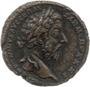 As - Marcus Aurelius IMP VIII COS III P P PAX AETERNA AVG S C; Pax obverse image