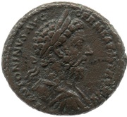 As - Marcus Aurelius IMP VIII COS III P P PAX AETERNA AVG S C; Pax obverse image