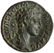 As - Commodus TR P III IMP II COS P P S C; Victory obverse image
