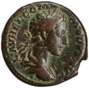 As - Commodus TR P III IMP II COS P P S C; Victory obverse image