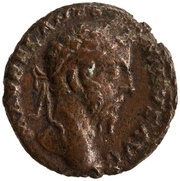 As - Marcus Aurelius TR P XXXIII IMP X COS III S C; Romulus and Remus obverse image