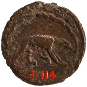 As - Marcus Aurelius TR P XXXIII IMP X COS III S C; Romulus and Remus, Rome, 179-180 reverse image