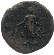 As - Commodus HERCVLI COMITI S C; Hercules, Rome, 179-192 reverse image