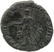 As TR P VII IMP IIII COS III P P S C; Minerva obverse image