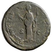 As - Commodus FEL AVG TR P VI IMP IIII COS III P P S C; Felicitas, Rome, 181 reverse image