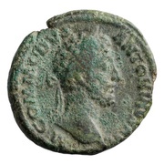 As - Commodus TR P VIII IMP V COS IIII P P S C; Roma and Victory obverse image
