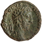 As - Commodus TR P VIII IMP VI COS IIII P P S C; Roma and Victory obverse image