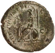 As - Commodus P M TR P VIIII IMP VI COS IIII P P S C; Roma and Victory, Rome, 183-184 reverse image