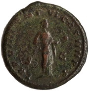 As - Commodus TR P VIIII IMP VI COS IIII P P S C; Salus, Rome, 183-184 reverse image