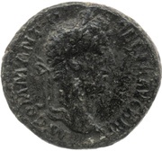 As - Commodus ROM AETER P M TR P XIIII COS V P P S C; Roma and Victory obverse image