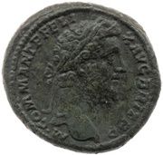 As - Commodus P M TR P XV IMP VIII COS VI S C; Victory obverse image