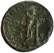 As - Commodus APOL MONETAE P M TR P XV IMP VIII COS VI S C; Apollo, Rome, 190 reverse image