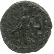 As - Commodus APOL PALAT P M TR P XVI COS VI S C; Apollo, Rome, 190-191 reverse image