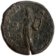 As - Septimius Severus APOLLINI AVGVSTO S C; Apollo, Rome, 194 reverse image