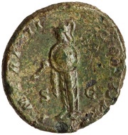As - Septimius Severus P M TR P III COS II P P S C; Minerva, Rome, 194 reverse image