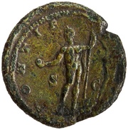 As - Caracalla PONTIF TR P III S C; Sol, Rome, 200 reverse image