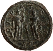 As - Geta DI PATRII S C; Bacchus, Liber, and Hercules, Rome, 200-202 reverse image