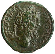 As - Septimius Severus VICTORIAE AVGG S C; Victory obverse image