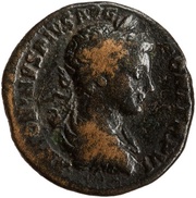 As - Caracalla INDVLGENTIA AVGG IN CARTH S C; Dea Caelestis obverse image